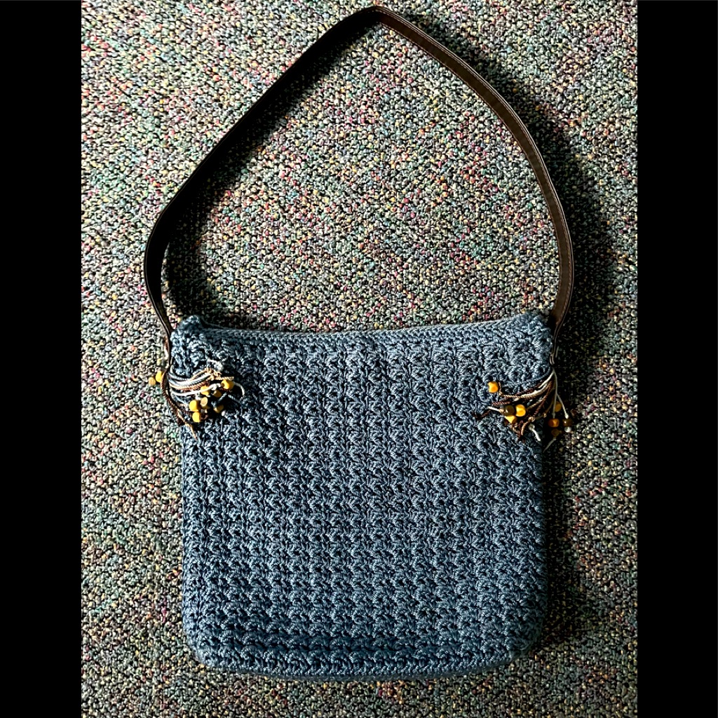 The Sak Crochet Bag With Leather Strap